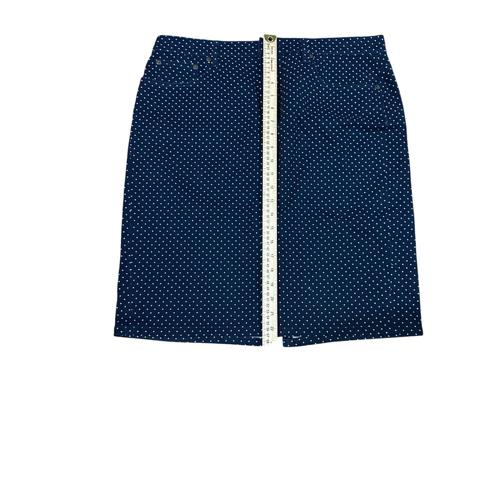 Lauren Jeans‎ Company Polka Dot Pencil Skirt Classic Career Navy 12 - Picture 3 of 5
